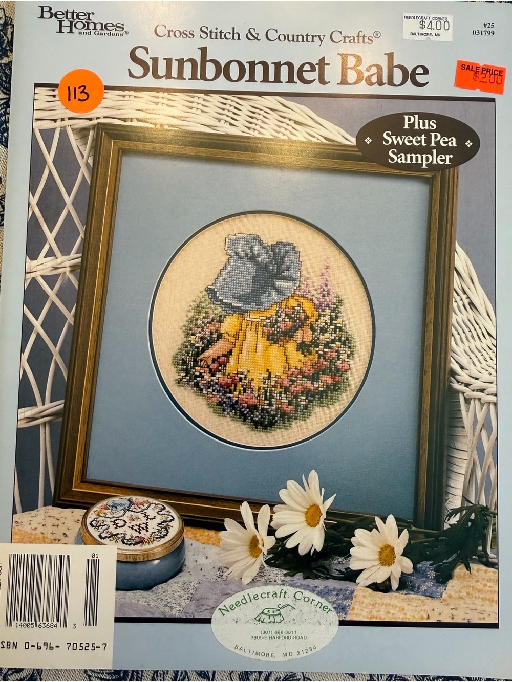 Sunbonnet Babe CROSS STITCH PATTERN CHART And Sweet Pea Sampler Cottagecore